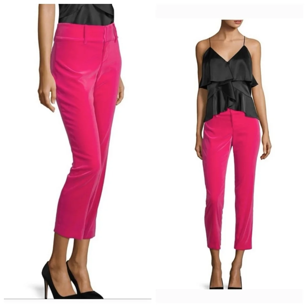 alice + olivia  slim velvet ankle pants Size 6 - Picture 4 of 12